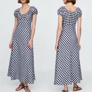 Gap × DOEN 100% Linen Gingham Midi Dress